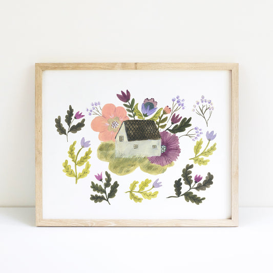Bouquet Cottage Giclée print