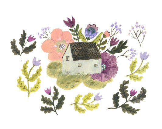 Bouquet Cottage Giclée print