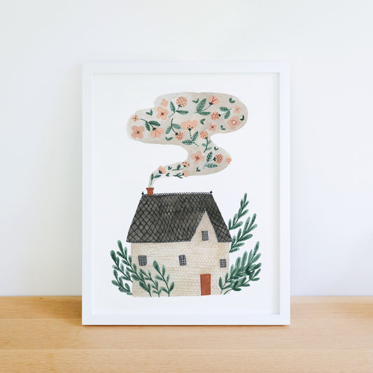 Winter Cottage Giclée print