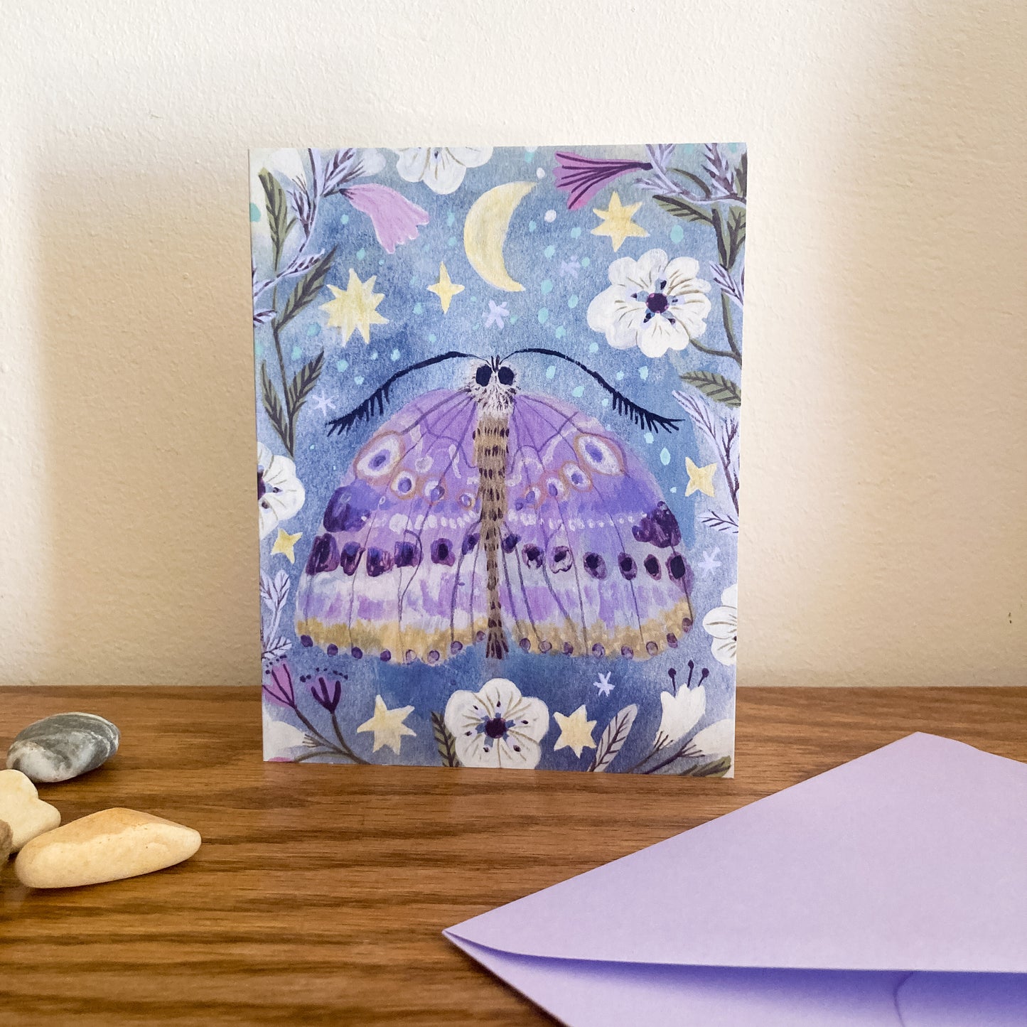 NEW! Celestial Moth in Purple Greeting Card