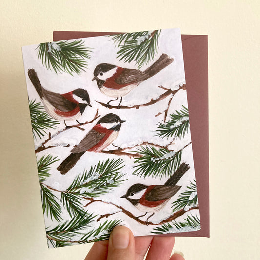 Chickadees Greeting Card
