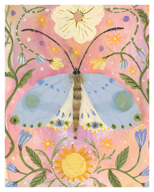 Blue Moth Art Print