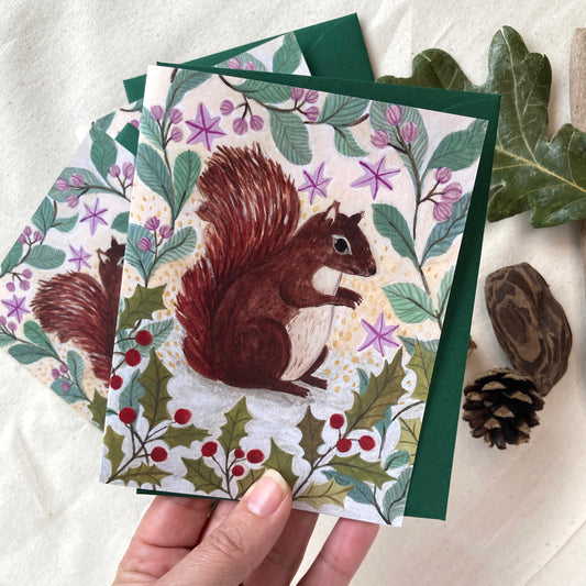 Christmas Squirrel Greeting Card