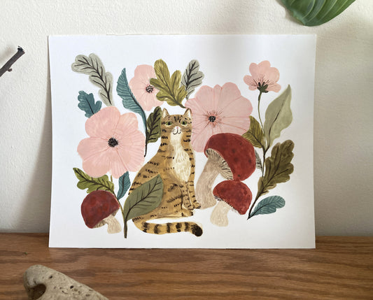 Autumn Tabby Cat Original Painting