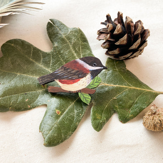 Sweet Chickadee Wooden Pin