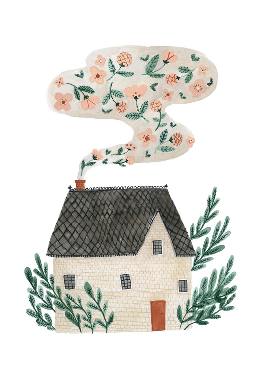 Winter Cottage Giclée print