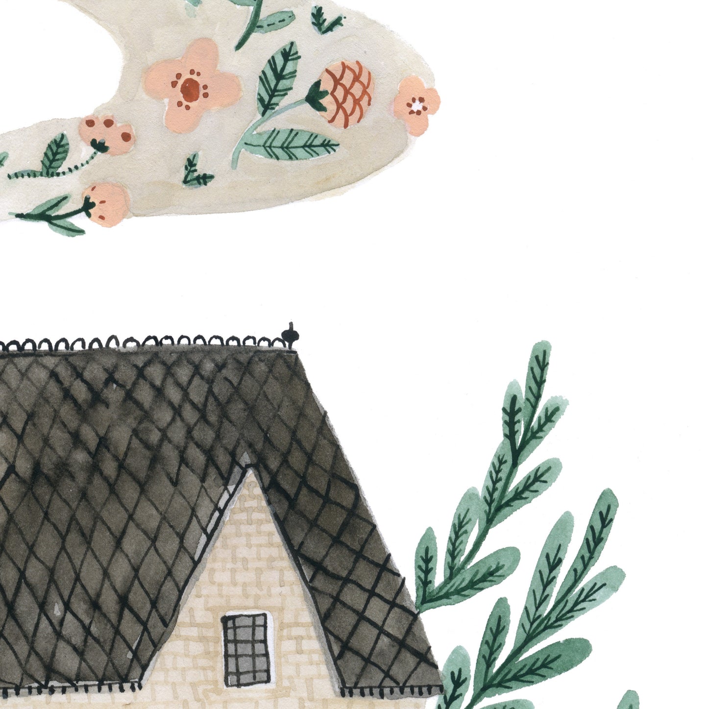 Winter Cottage Giclée print