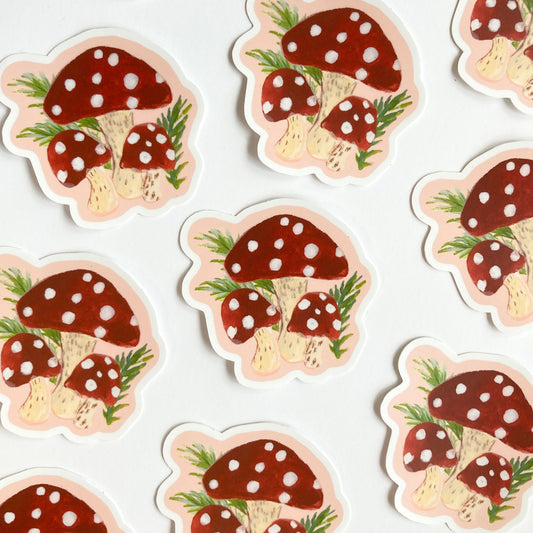 Mushroom Garden Matte Vinyl Sticker