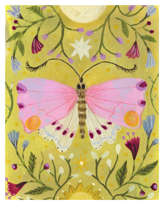 Pink Moth Art Print