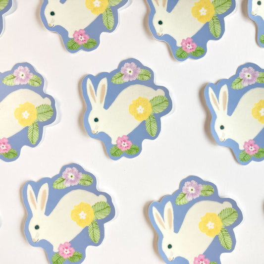 Spring Bunny Matte Vinyl Sticker