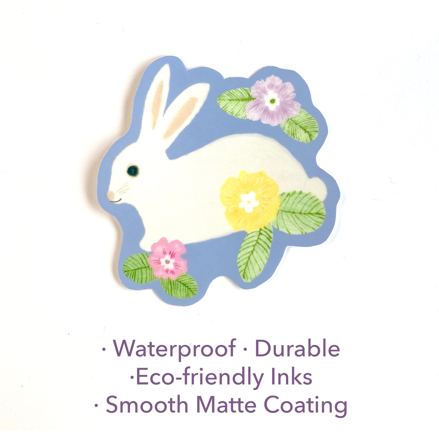 Spring Bunny Matte Vinyl Sticker