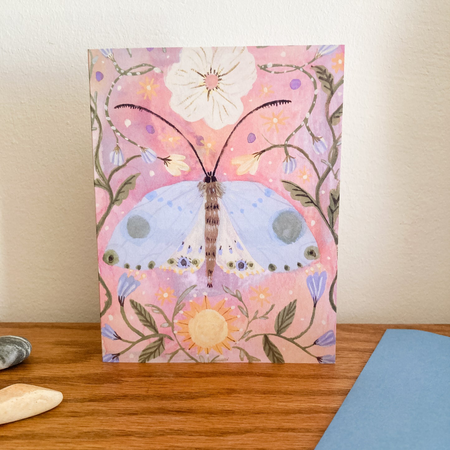 NEW! Celestial Moth in Blue Greeting Card