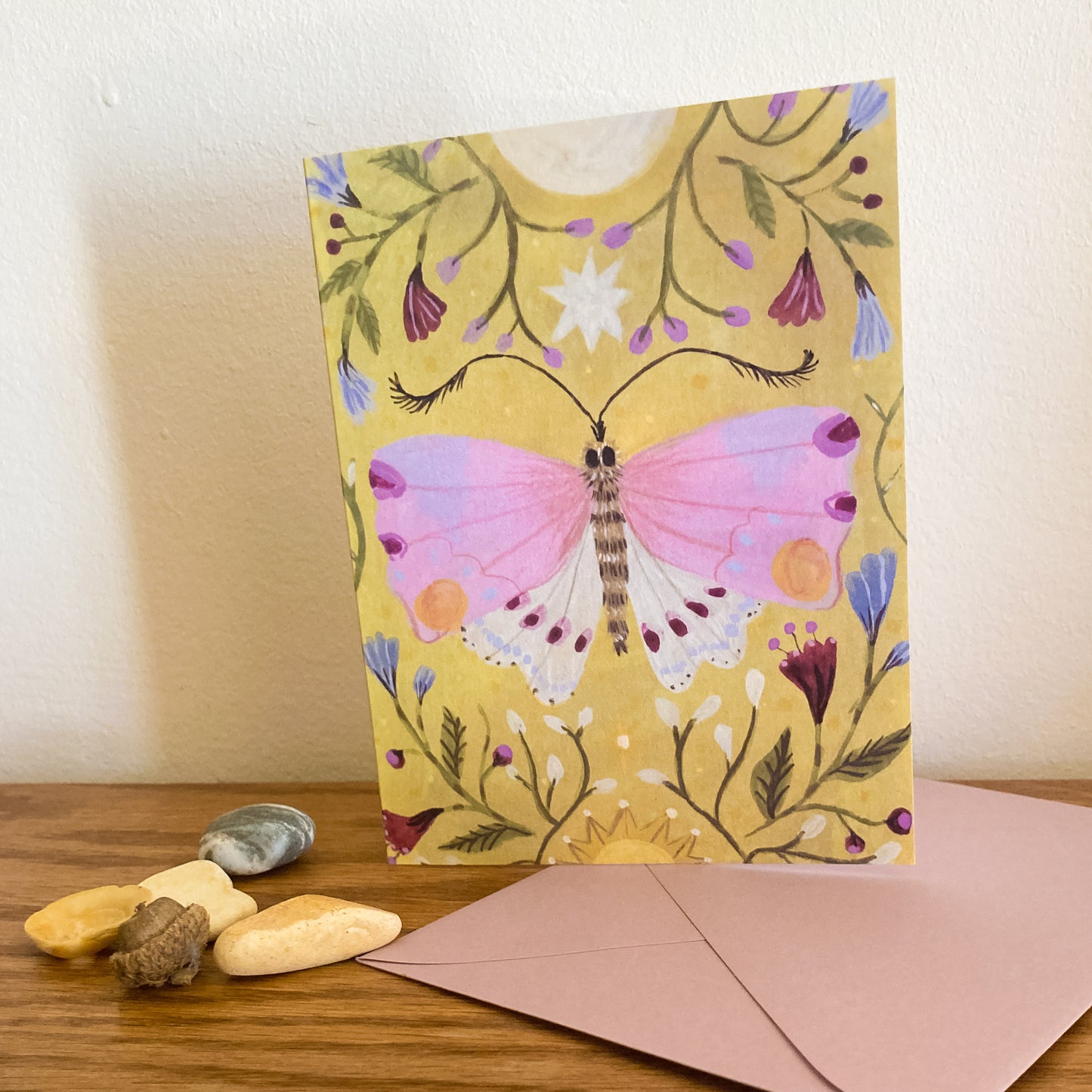 NEW! Celestial Moth in Pink Greeting Card