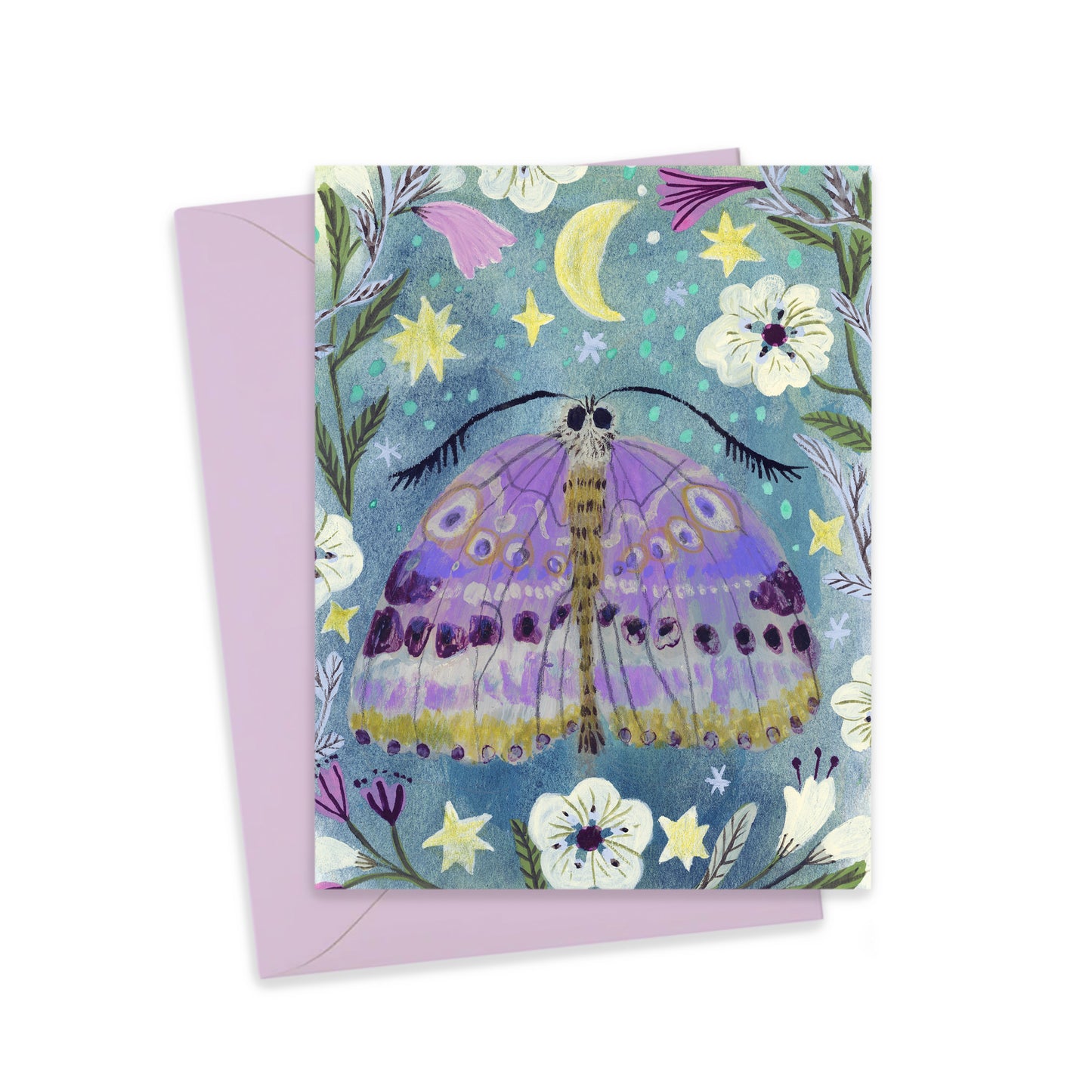 NEW! Celestial Moth in Purple Greeting Card