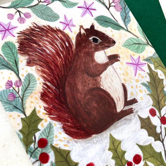 Christmas Squirrel Greeting Card