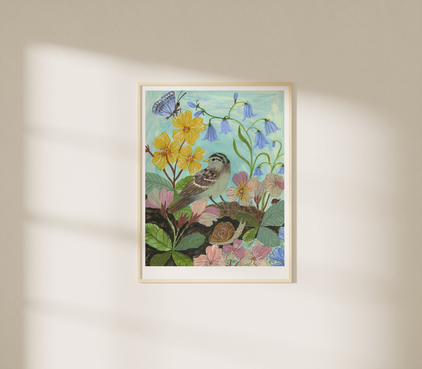 Primula and Sparrow Giclée print