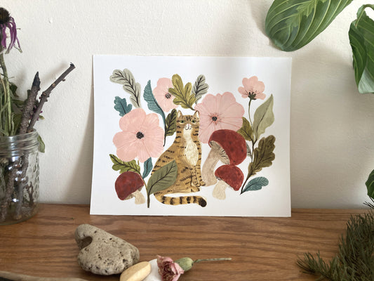 Autumn Tabby Cat Original Painting