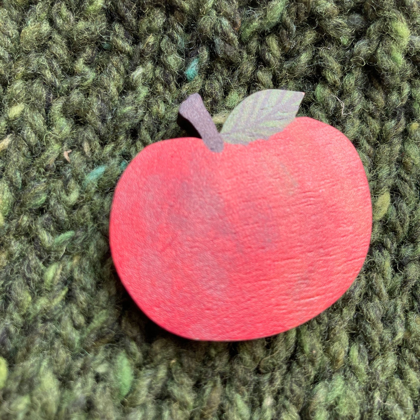Happy Apple Wooden Pin