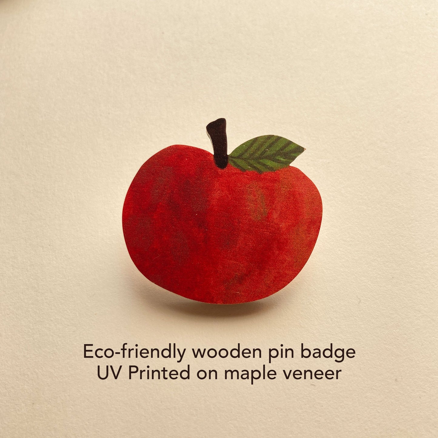 Happy Apple Wooden Pin