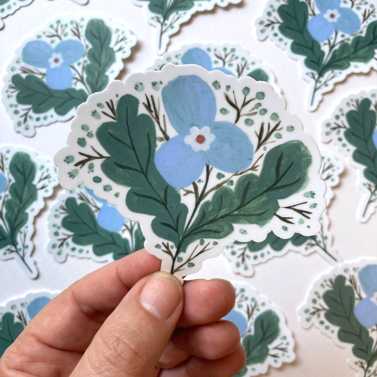 NEW! Blue Flower Sticker