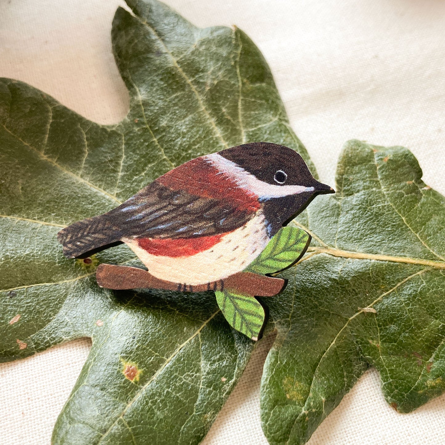Sweet Chickadee Wooden Pin