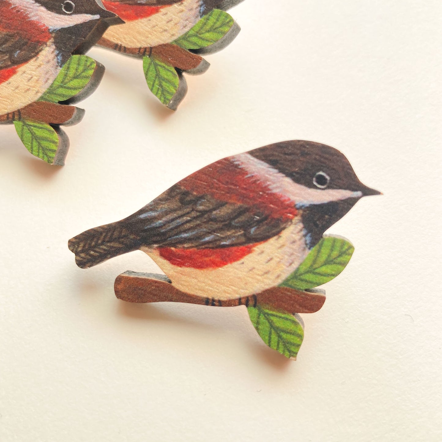 Sweet Chickadee Wooden Pin
