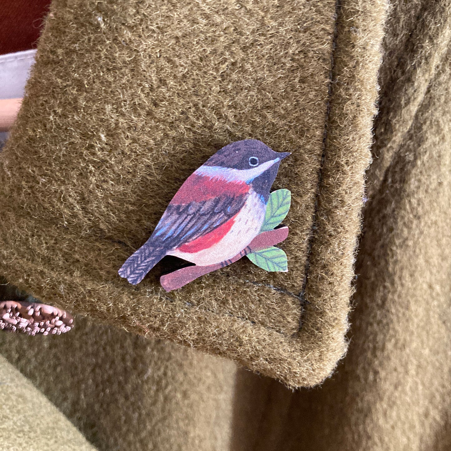 Sweet Chickadee Wooden Pin