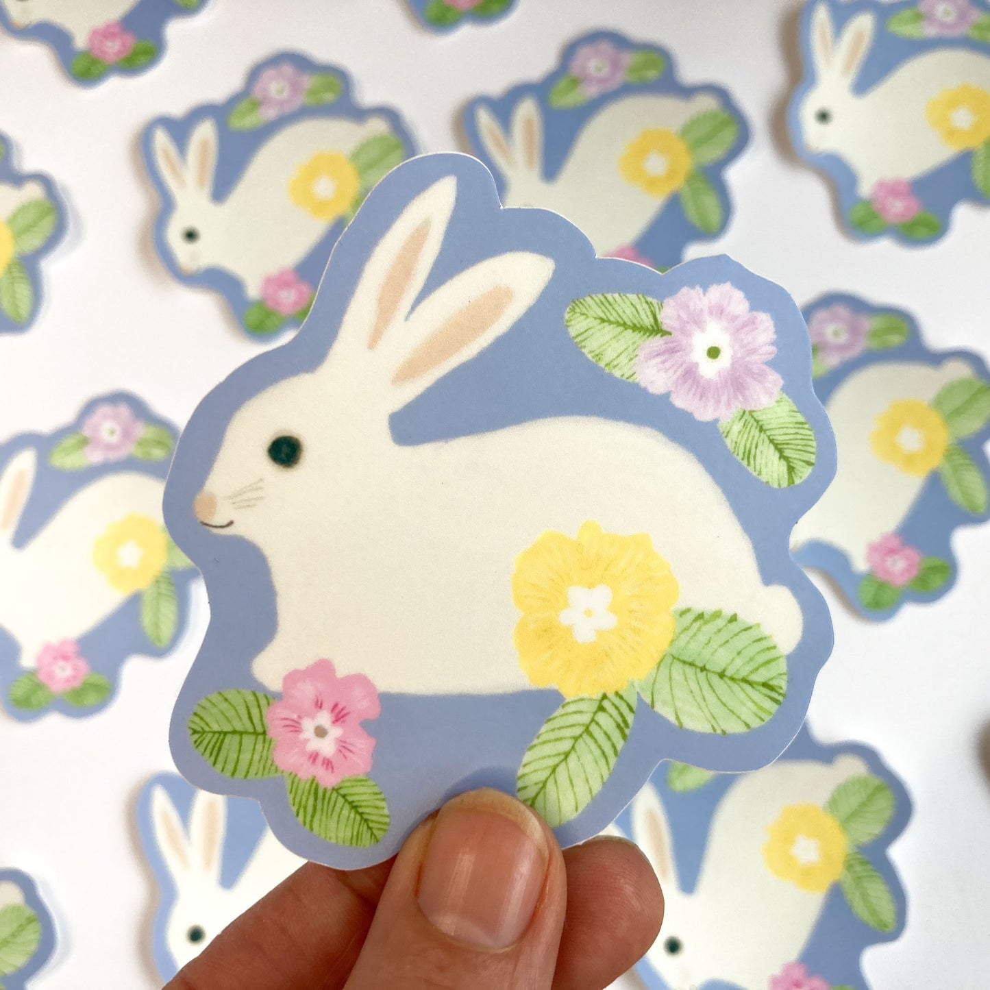 Spring Bunny Matte Vinyl Sticker